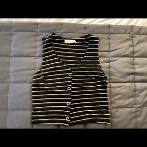 Lush Striped Sleeveless Crop Top